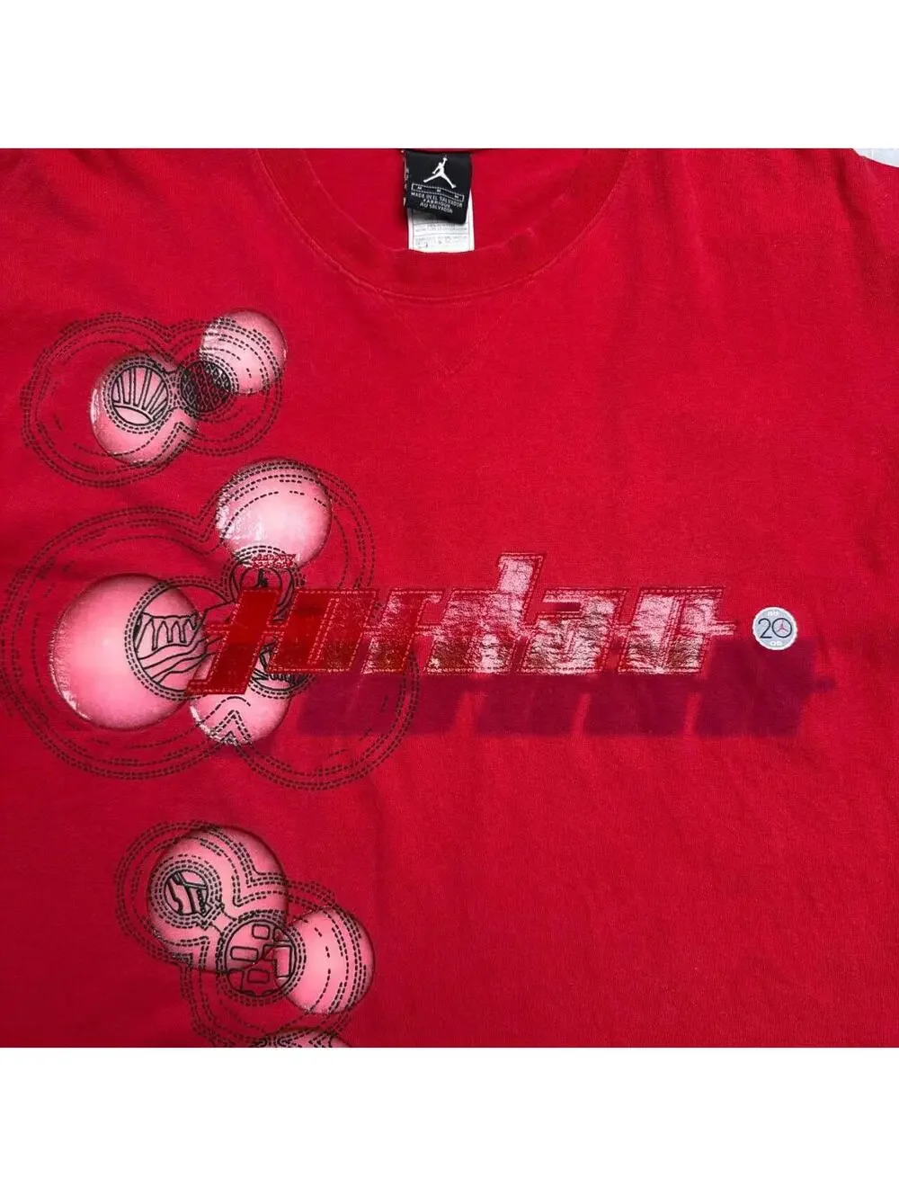 Y2K Jordan 00s Basketball Red T shirt